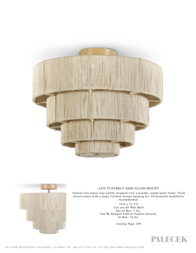 Palecek Everly Semi Flush Mount New Arrivals 6 Palecek Everly Semi Flush Mount New Arrivals