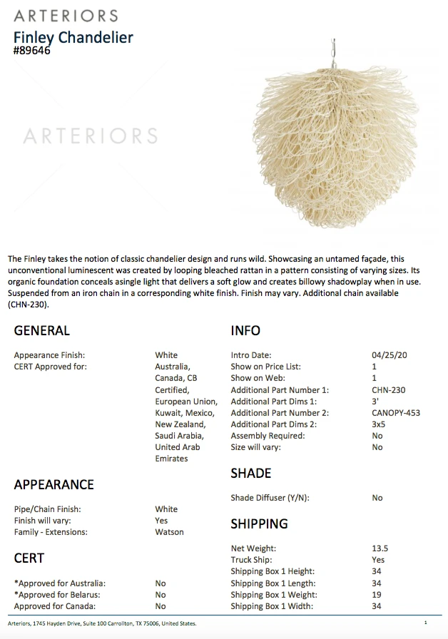 Arteriors Home Finley Chandelier 15 Arteriors Home Finley Chandelier