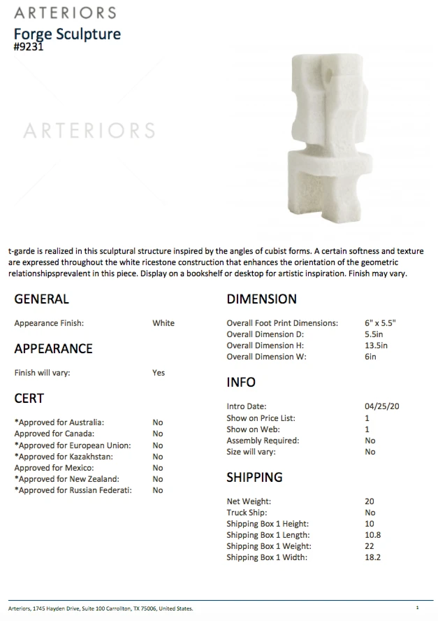 Arteriors Home New Arrivals Forge Sculpture 10 Arteriors Home New Arrivals Forge Sculpture