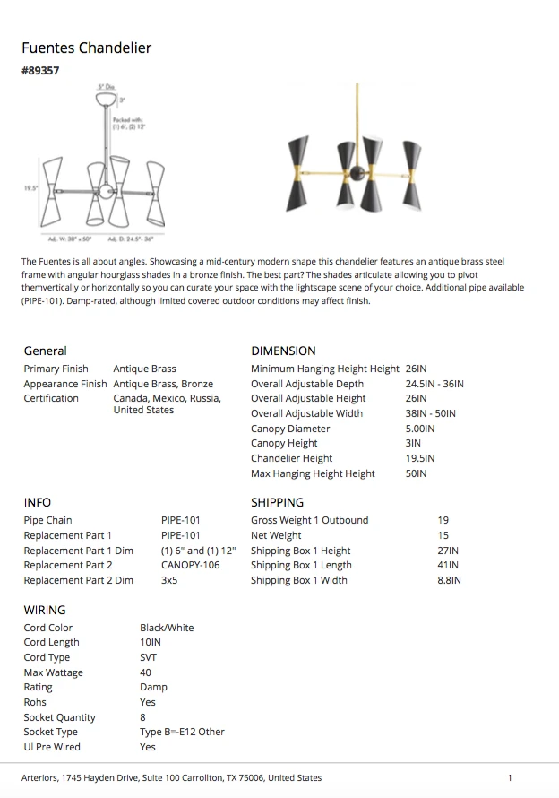 Arteriors Home New Arrivals Fuentes Chandelier Black 17 Arteriors Home New Arrivals Fuentes Chandelier Black