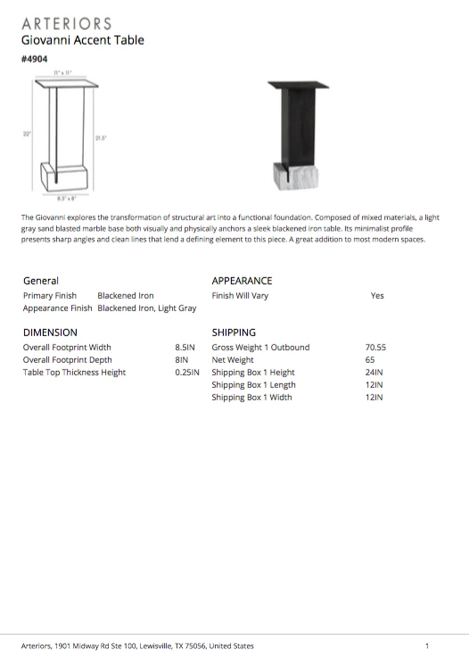 Arteriors Home Giovanni Side Table 8 Arteriors Home Giovanni Side Table
