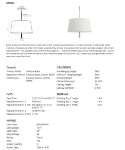 Arteriors Home New Arrivals Gladison Pendant Antique Brass