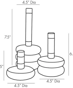 Arteriors Home Glaze Candlesticks Set Of Three