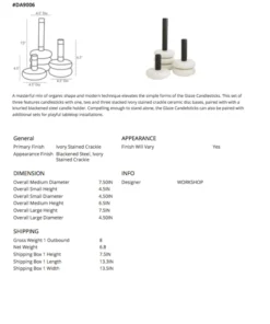 Arteriors Home Glaze Candlesticks Set Of Three
