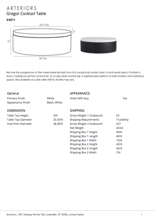 Arteriors Home New Arrivals Gregor Cocktail Table 8 Arteriors Home New Arrivals Gregor Cocktail Table