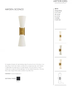 Arteriors Home Hayden Sconce Antique Brass New Arrivals 19 Arteriors Home Hayden Sconce Antique Brass New Arrivals