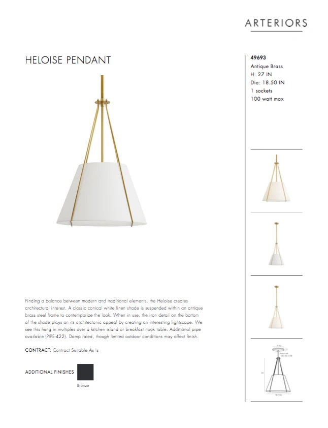 Arteriors Home Heloise Pendant Antique Brass New Arrivals 14 Arteriors Home Heloise Pendant Antique Brass New Arrivals