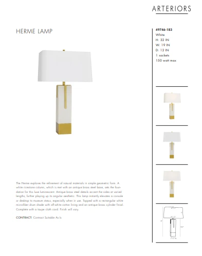 Arteriors Home Herme Lamp 12 Arteriors Home Herme Lamp