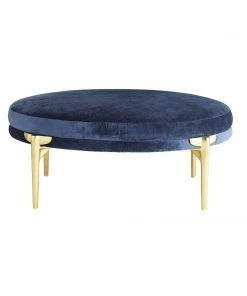 Arteriors Home Andrea Round Ottoman Blue New Arrivals