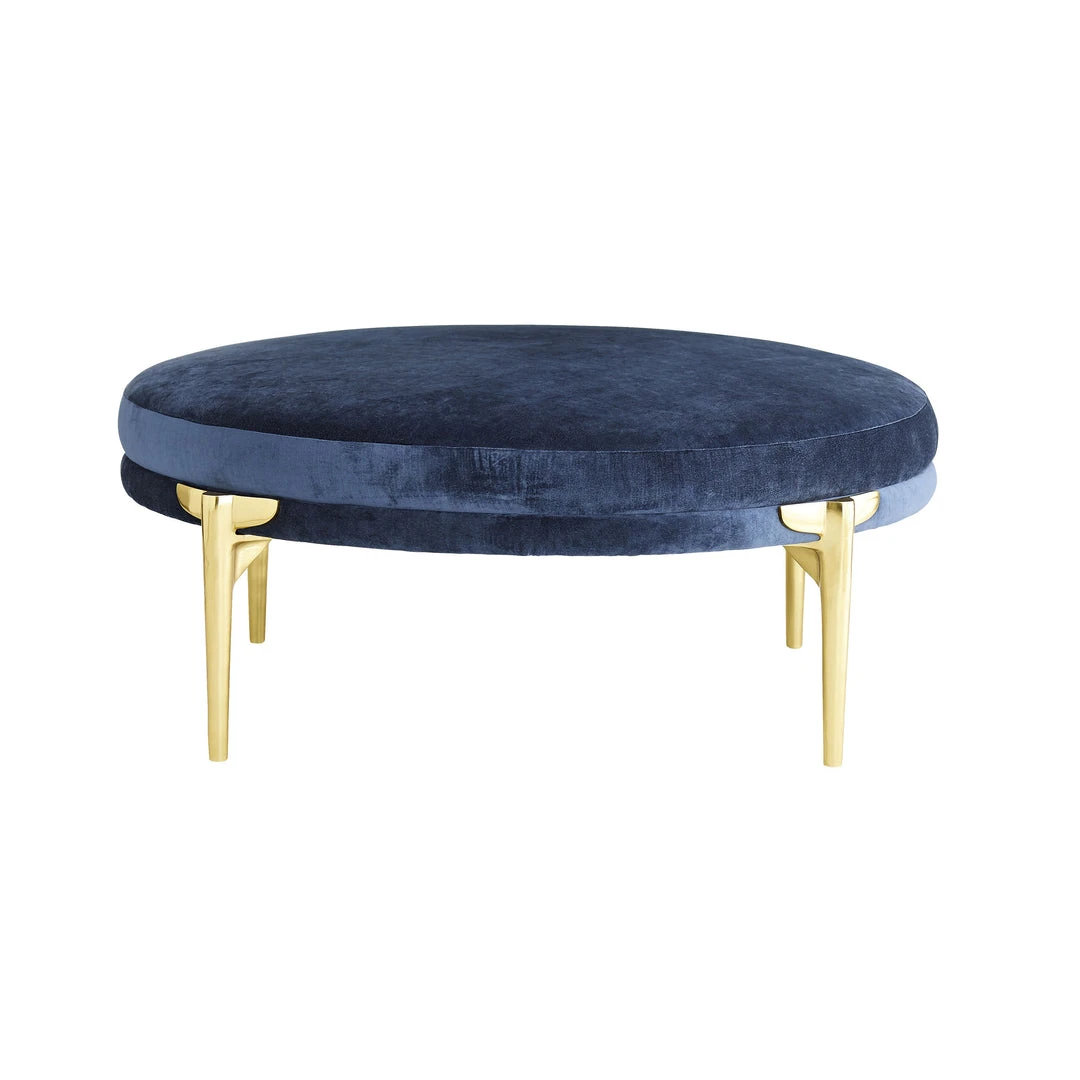 Arteriors Home Andrea Round Ottoman Blue New Arrivals 3 Arteriors Home Andrea Round Ottoman Blue New Arrivals