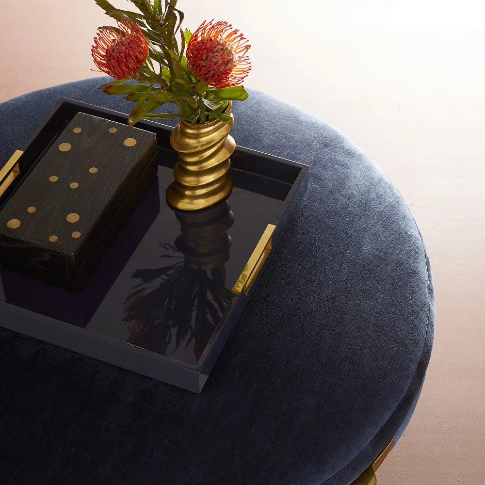 Arteriors Home Andrea Round Ottoman Blue New Arrivals 5 Arteriors Home Andrea Round Ottoman Blue New Arrivals