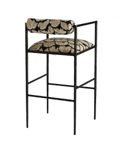 Arteriors Home Barbana Bar Stool Ocelot Embroidery 19 Arteriors Home Barbana Bar Stool Ocelot Embroidery