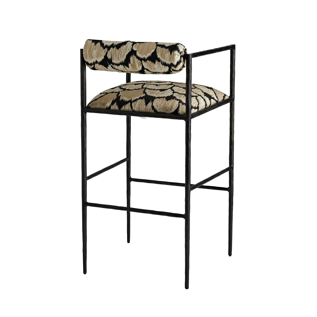 Arteriors Home Barbana Bar Stool Ocelot Embroidery 10 Arteriors Home Barbana Bar Stool Ocelot Embroidery