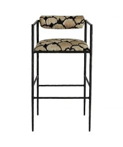 Arteriors Home Barbana Bar Stool Ocelot Embroidery 17 Arteriors Home Barbana Bar Stool Ocelot Embroidery