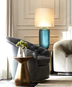 Arteriors Home New Arrivals Capri Chair Juniper Leather Champagne Swivel