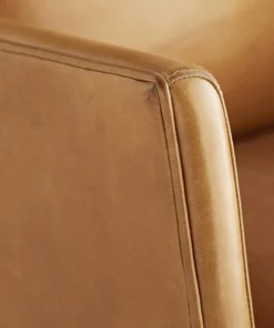 Arteriors Home Budelli Wing Chair Cognac Leather Dark