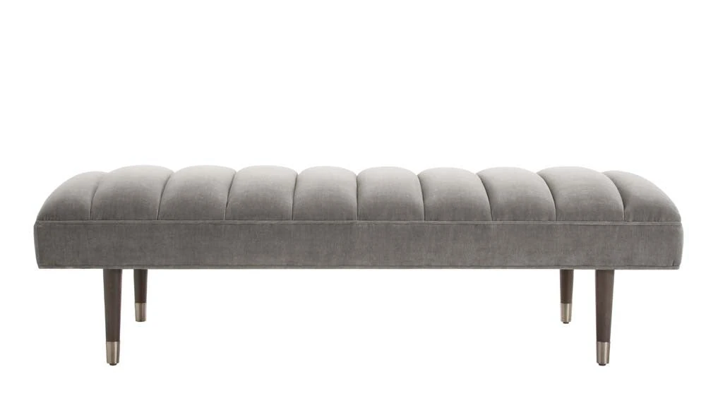 Arteriors Home Christophe Bench Sharkskin Velvet Gray Arteriors Home Christophe Bench Sharkskin Velvet Gray