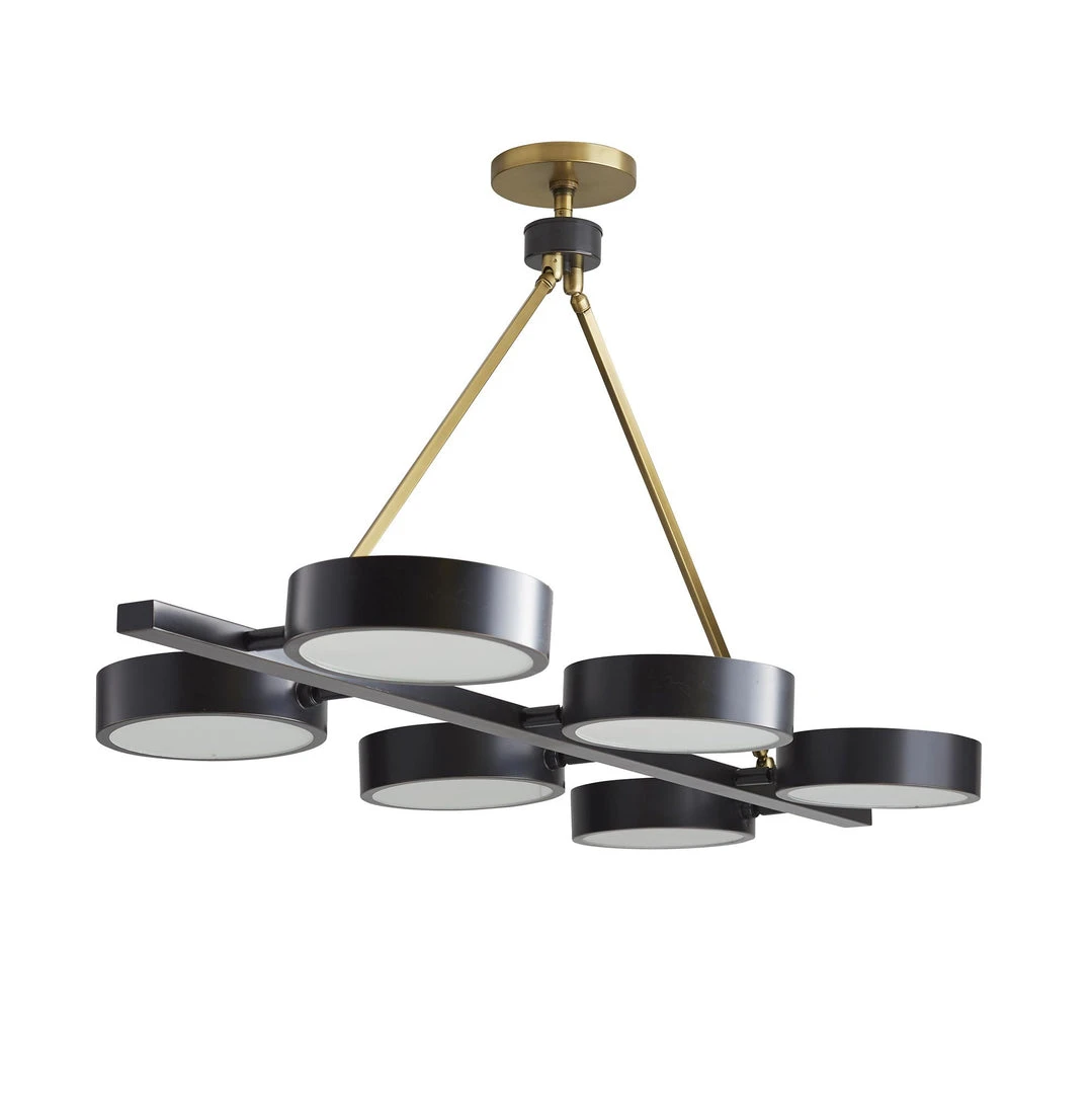 Arteriors Home Linus Linear Chandelier Bronze Frosted Glass 4 Arteriors Home Linus Linear Chandelier Bronze Frosted Glass