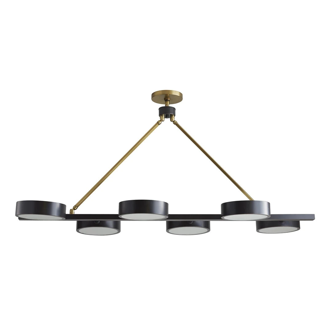 Arteriors Home Linus Linear Chandelier Bronze Frosted Glass 3 Arteriors Home Linus Linear Chandelier Bronze Frosted Glass
