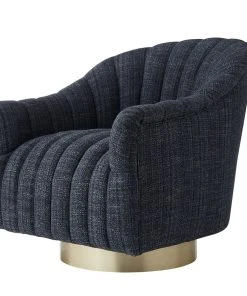 Arteriors Home Springsteen Chair Indigo Tweed Champagne Swivel New Arrivals