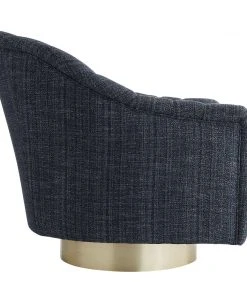 Arteriors Home Springsteen Chair Indigo Tweed Champagne Swivel New Arrivals