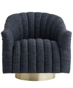 Arteriors Home Springsteen Chair Indigo Tweed Champagne Swivel New Arrivals