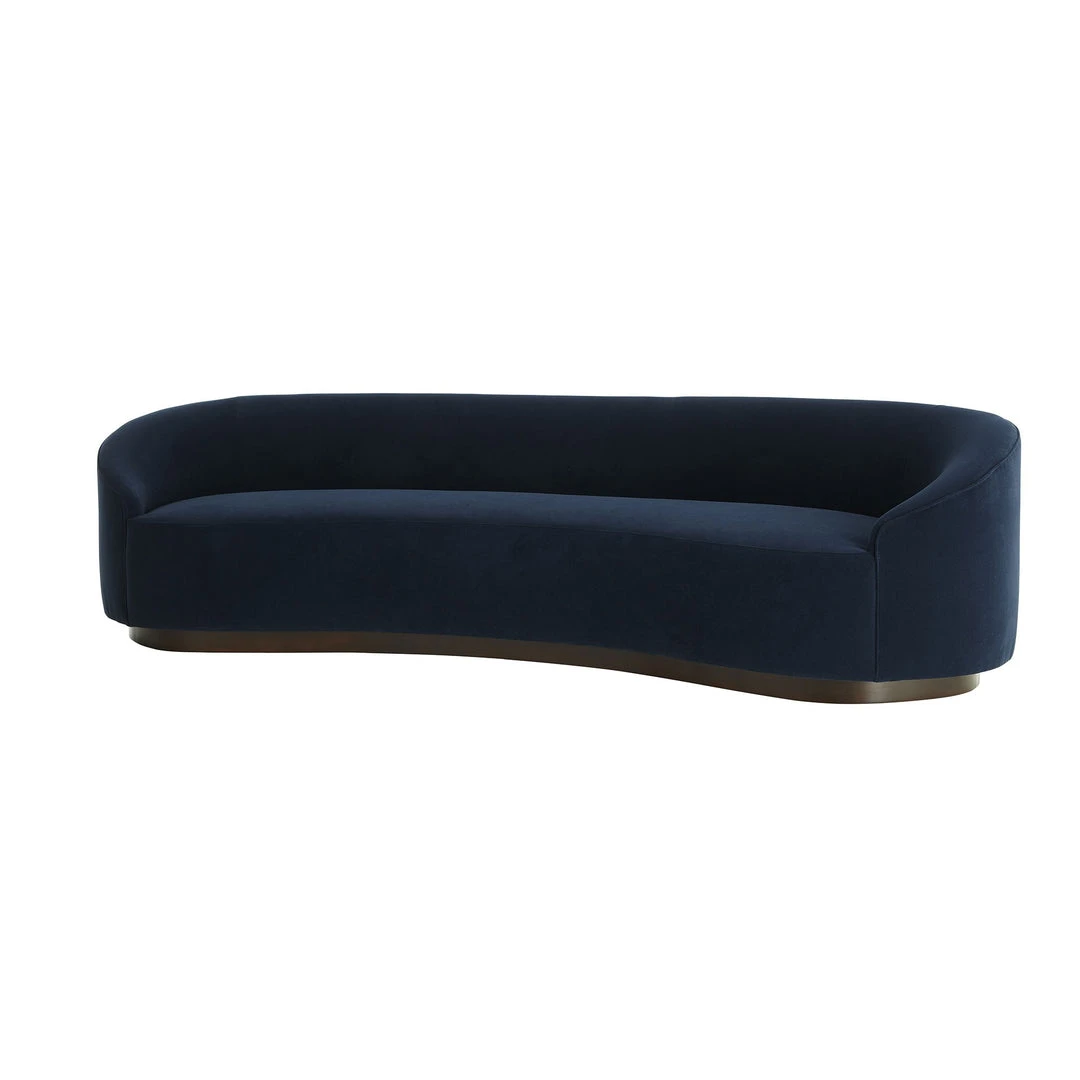 Arteriors Home Turner Sofa Indigo Velvet Dark Walnut 3 Arteriors Home Turner Sofa Indigo Velvet Dark Walnut