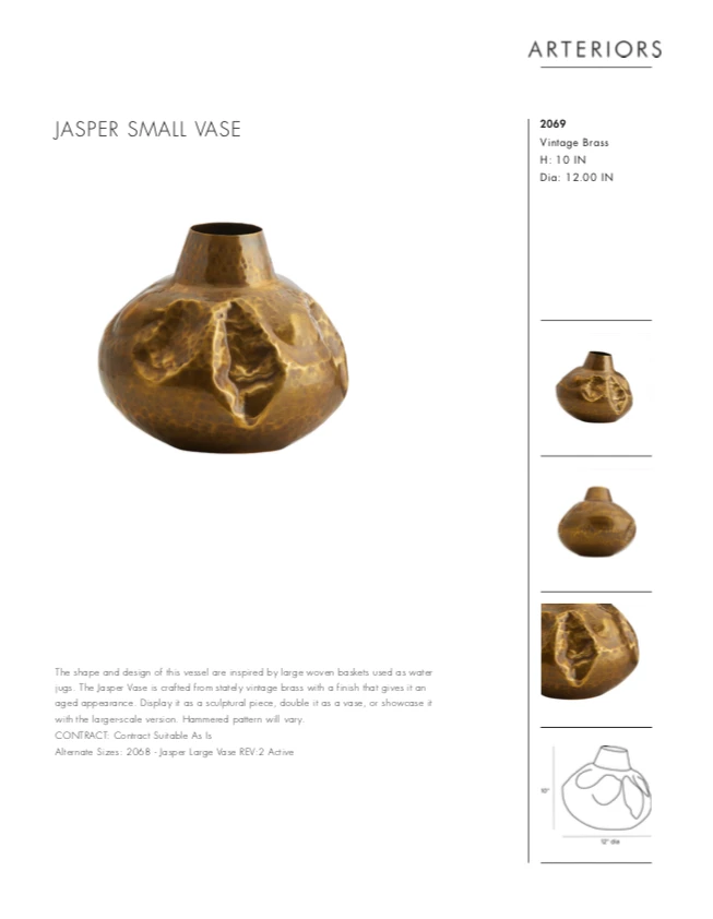 Arteriors Home New Arrivals Jasper Small Vase Arteriors Home New Arrivals Jasper Small Vase