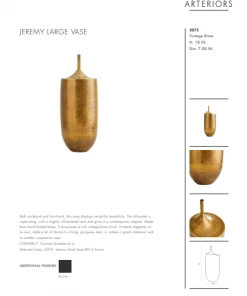 Arteriors Home Jeremy Large Vase Vintage Brass 15 Arteriors Home Jeremy Large Vase Vintage Brass