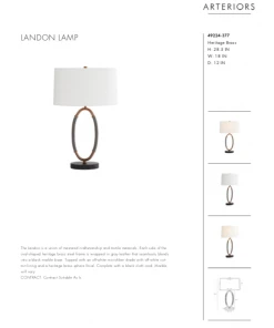 Arteriors Home Landon Lamp Gray Leather New Arrivals