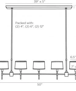 Arteriors Home Luciano Linear Chandelier Antique Brass New Arrivals