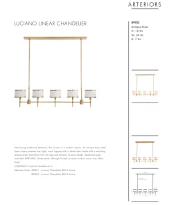 Arteriors Home Luciano Linear Chandelier Antique Brass New Arrivals