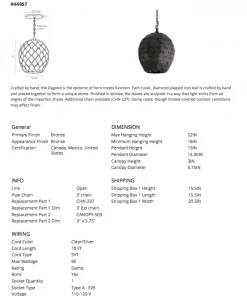 Arteriors Home Osgood Pendant Bronze New Arrivals