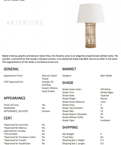 Arteriors Home Panama Lamp