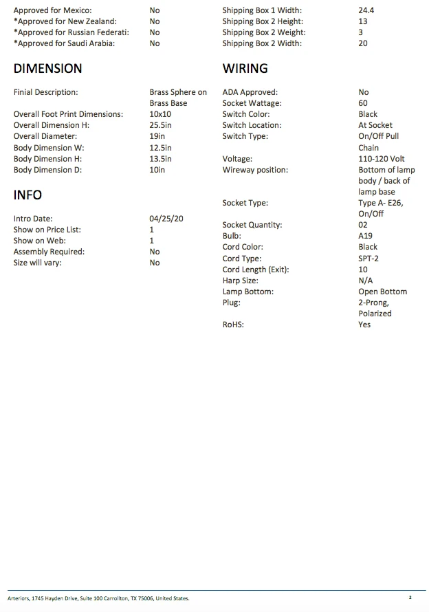 Arteriors Home Positano Lamp 8 Arteriors Home Positano Lamp