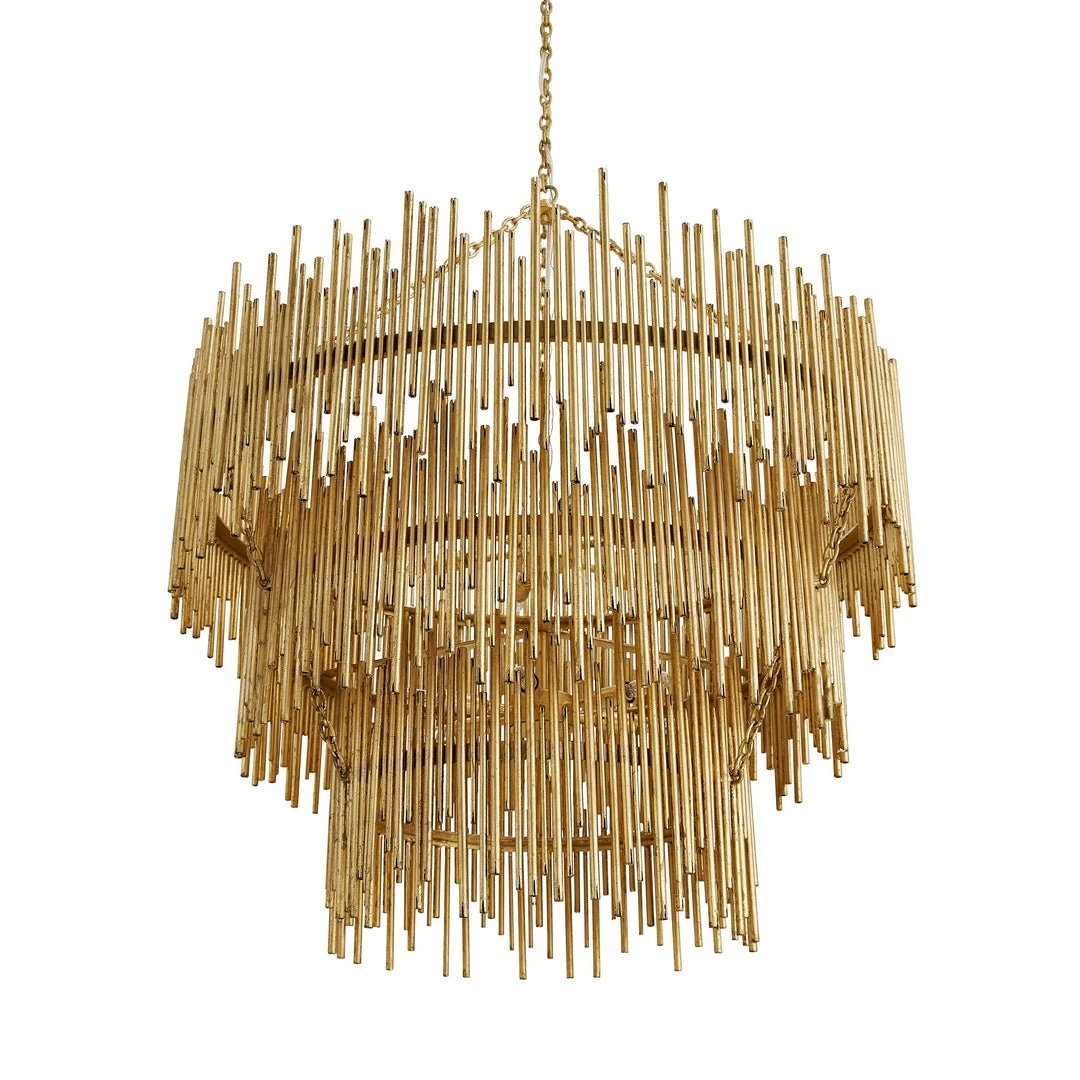 Arteriors Home Prescott Three Tiered Chandelier Gold Leaf 10 Arteriors Home Prescott Three Tiered Chandelier Gold Leaf