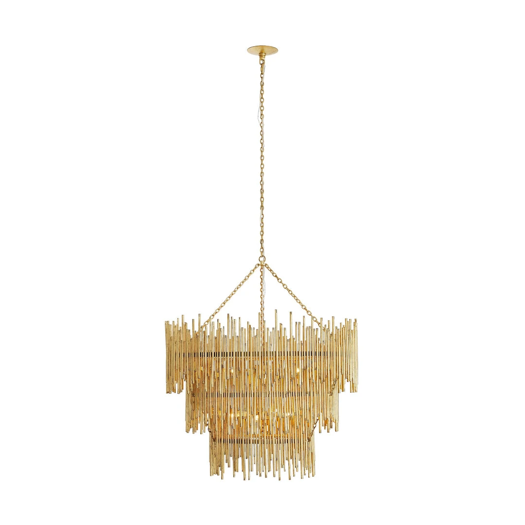 Arteriors Home Prescott Three Tiered Chandelier Gold Leaf 6 Arteriors Home Prescott Three Tiered Chandelier Gold Leaf