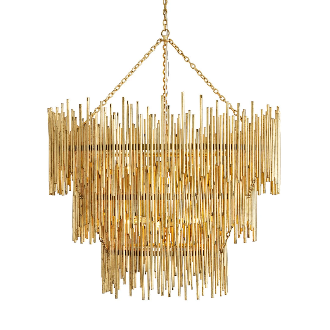 Arteriors Home Prescott Three Tiered Chandelier Gold Leaf 4 Arteriors Home Prescott Three Tiered Chandelier Gold Leaf