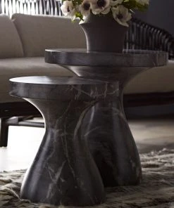 Arteriors Home Serafina Large Accent Table Faux Black Marble
