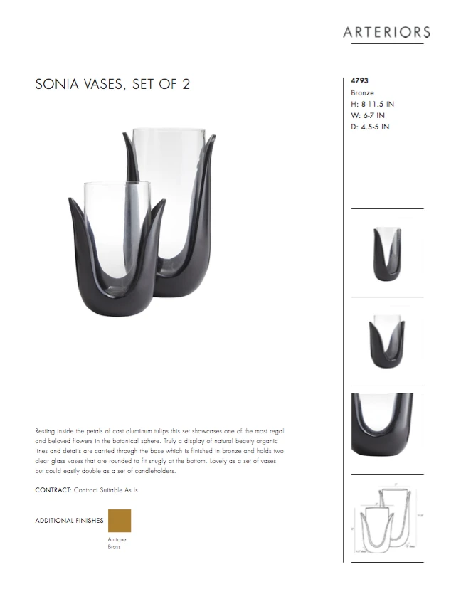 Arteriors Home Sonia Vases Set Bronze New Arrivals 11 Arteriors Home Sonia Vases Set Bronze New Arrivals