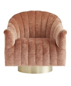 Arteriors Home New Arrivals Springsteen Chair Dusty Rose Velvet Swivel