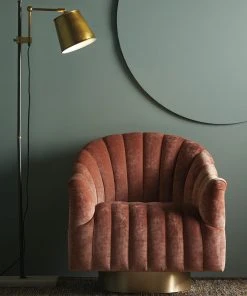 Arteriors Home New Arrivals Springsteen Chair Dusty Rose Velvet Swivel