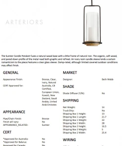 Arteriors Home Sumter Candle Pendant 22 Arteriors Home Sumter Candle Pendant
