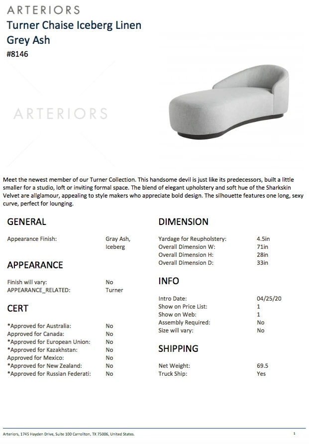 Arteriors Home New Arrivals Turner Chaise Iceberg Linen Grey Ash Arteriors Home New Arrivals Turner Chaise Iceberg Linen Grey Ash