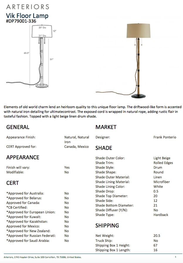 Arteriors Home Vik Floor Lamp 9 Arteriors Home Vik Floor Lamp