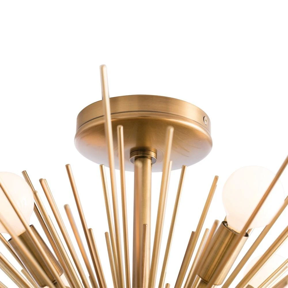 Arteriors Home Zanadoo Fixed Chandelier Antique Brass 6 Arteriors Home Zanadoo Fixed Chandelier Antique Brass