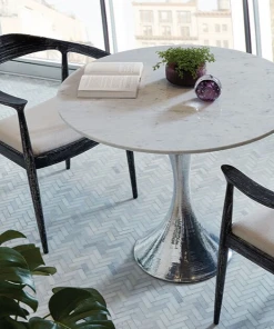 Bungalow 5 New Arrivals Stockholm Center Round Table Nickel With White Marble Top 14 Bungalow 5 New Arrivals Stockholm Center Round Table Nickel With White Marble Top