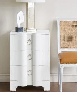 Bungalow 5 New Arrivals Bardot 3 Drawer Side Table White