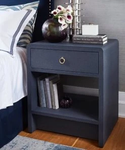 Bungalow 5 New Arrivals Benjamin 1 Drawer Side Table Navy Blue