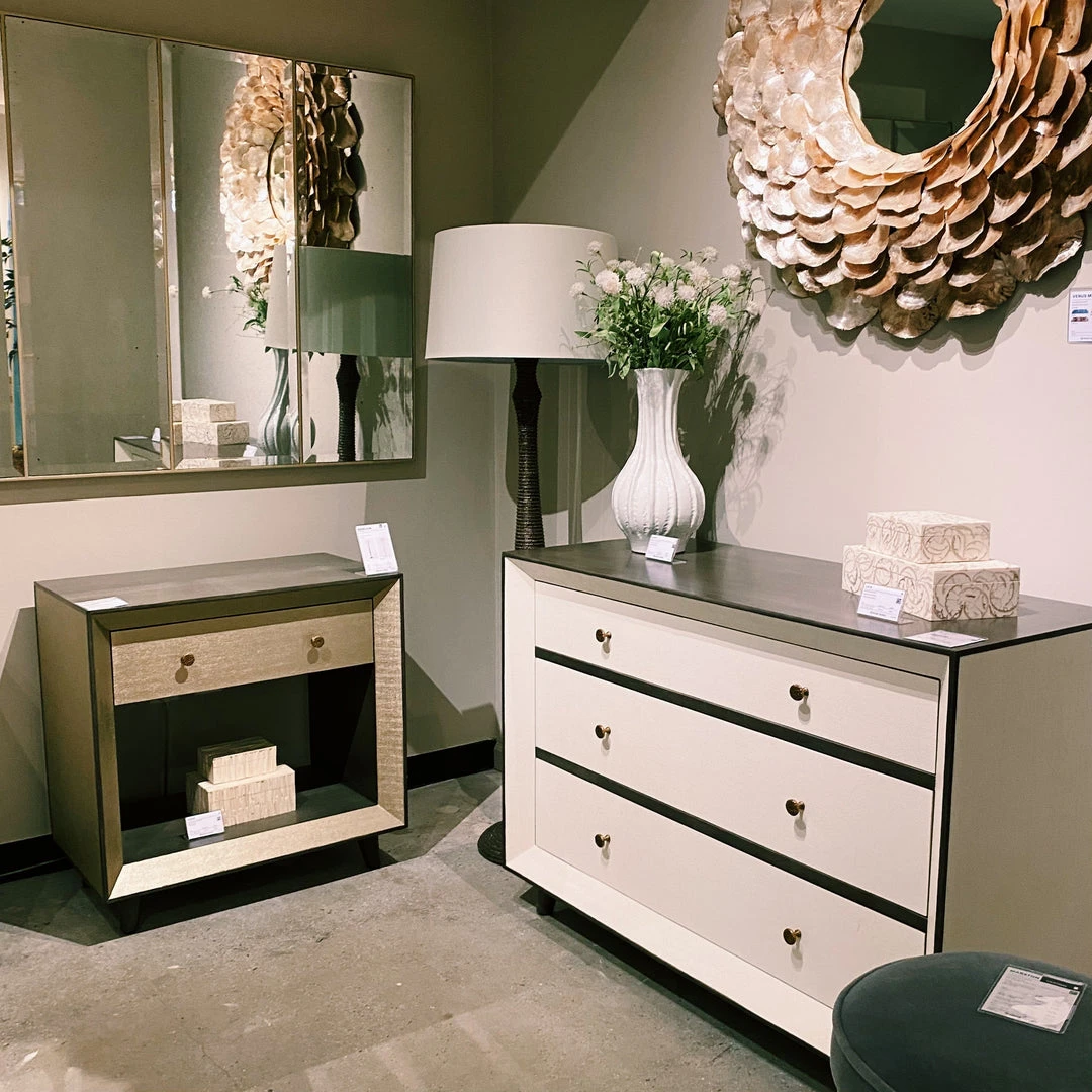 Made Goods Blaine Double Nightstand Champagne Faux Canvas New Arrivals 4 Made Goods Blaine Double Nightstand Champagne Faux Canvas New Arrivals